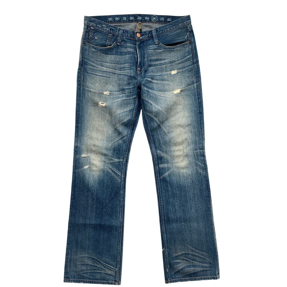 Earnest Sewn Jeans 36 Mens Fuller 264 Winstons Straight Distress Made in USA